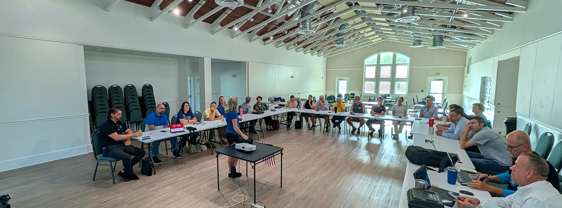 The PROs Networking Group meeting at Harbor Hall in Palm Harbor, members seated around the tables